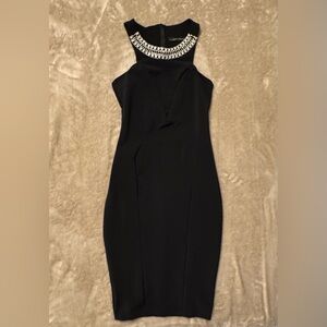 Zara Black Dress with Rhinestone Collar size XS